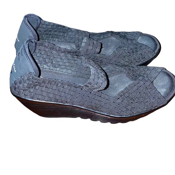 Skechers Walking Platform Slip on Mary Jane Open Toe Shoes Black size 8.5 - Picture 8 of 11